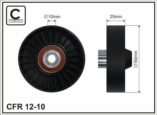 90x8x25 Ролик паска приводного Fiat/Lancia 1.4/1.6/1.8GT 95- CAFFARO 1210 (фото 1)