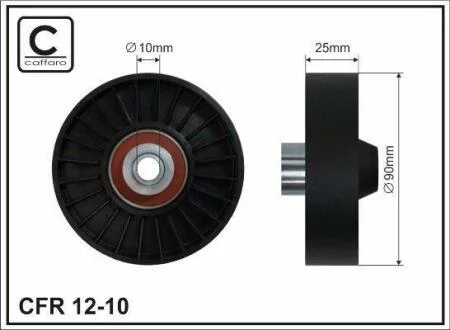 90x8x25 Ролик паска приводного Fiat/Lancia 1.4/1.6/1.8GT 95- CAFFARO 1210