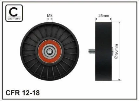 90xM8x25 Ролик паска приводного Citroen/Fiat/Lancia/P CAFFARO 1218