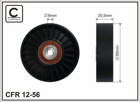 90x8x25 Ролик паска приводного Volvo 850 2.0/2.3/2.5 CAFFARO 12-56