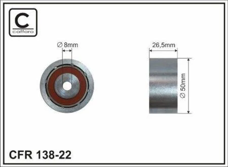 50x8x26 Ролик паска приводного Renault/Peugeot/ Citroen CAFFARO 13822