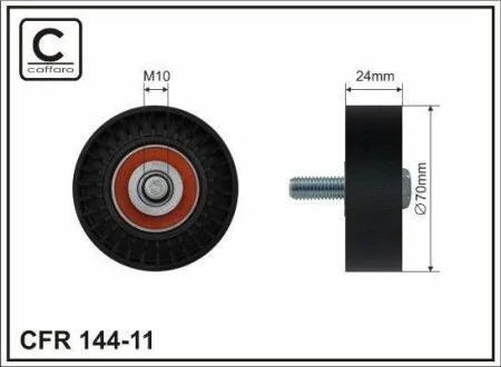 70x10x25.5 Ролик паска приводного Ford Mondeo II, Focus I, Maverick, MAZDA Tribute, 1.6/1.8/2.0 09.96- CAFFARO 14411