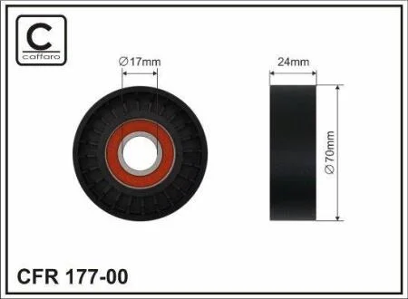 77x17x23 (гладкий) Ролик паска приводного Ford Focus II/C-MAX 1.8TDCi 11.04- CAFFARO 17700