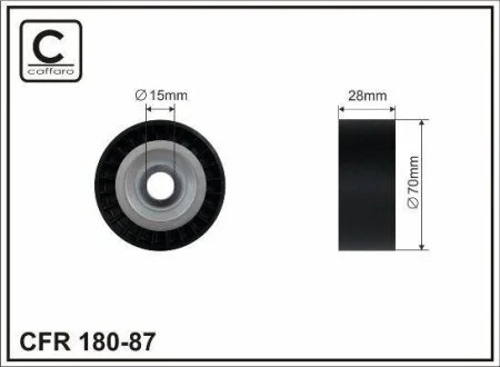 70X15X28 plastic Ролик паска приводного Skoda/VW/Audi 1.2 TDi, 1.4TDi CAFFARO 18087