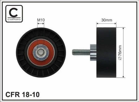 76x10x30 plastic Ролик паска приводного Ford Fiesta 00-, Focus II 1.8 DI/TDCi/TDDi 05- CAFFARO 1810
