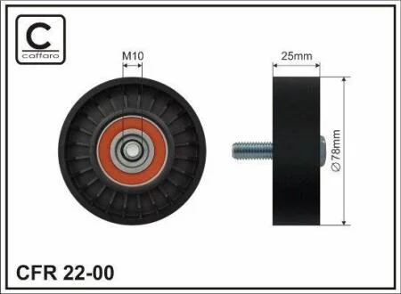 76x10x25 Ролик паска приводного Citroen/Peugeot/Fiat/Lancia CAFFARO 2200