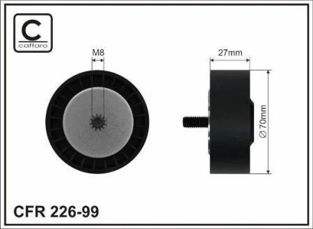 70x8x28 Ролик паска приводного BMW 3 (E46), 5 (E60), 7 (E65, E66, E67), X3 2.0D/2.5D/3.0D 10.99- CAFFARO 22699