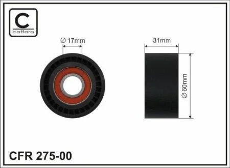 60x17x31 Ролик паска приводного Nissan/Renault 2.2dCi-2.5dCi 2003- CAFFARO 27500