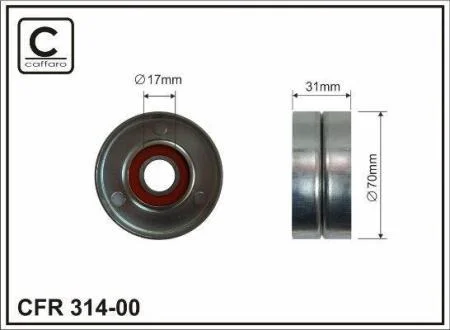 70x17x31 Ролик паска приводного Jeep Cherokee, Grand Cherokee II 2.5D/3.1D 10.96-12.01 CAFFARO 31400
