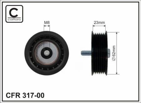 62x8x23 Ролик паска приводного DB C W203/W204, E W211, R W251, Sprinter C230-E500 01.05- CAFFARO 31700
