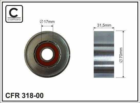 70x17x31,5 Ролик паска приводного Toyota Avensis 2.0 VVTi 00- /Previa, Rav-4 II, III 1.6-2.4 97- CAFFARO 31800 (фото 1)