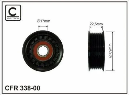 69x17x22,5 Ролик паска приводного Mazda 3/5 1.8/2.0 10.03- CAFFARO 33800
