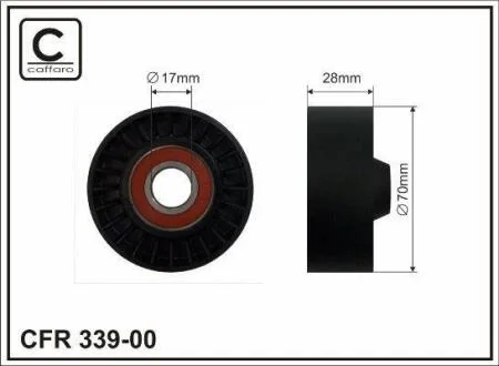 70x17x28 Ролик паска приводного Toyota Avensis sedan (T25) 03 - 08 CAFFARO 33900