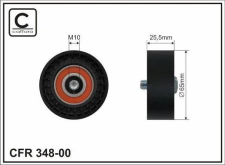 65x17x25,5 Ролик паска приводного Fiat Doblo 1.6DMultijet/2.D/1.8 05.09- CAFFARO 34800