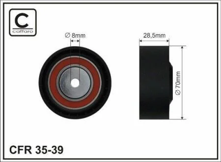 70x8x28,5 Ролик паска приводного BMW E32,E31,E34,E38 87- 11 28 1 731 2 CAFFARO 3539