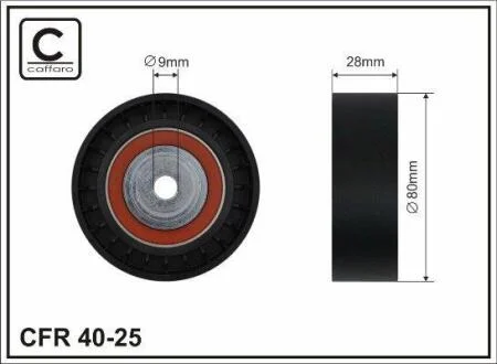 80x10x28 Ролик паска приводного Bmw 530/540/730/740 (E34/32) CAFFARO 4025