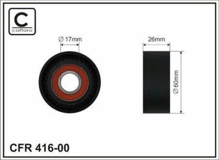 60x17x26 Ролик паска приводного Citroen Berlingo,C4/Peugeot 206/307/ Partner 1.6 00- CAFFARO 41600
