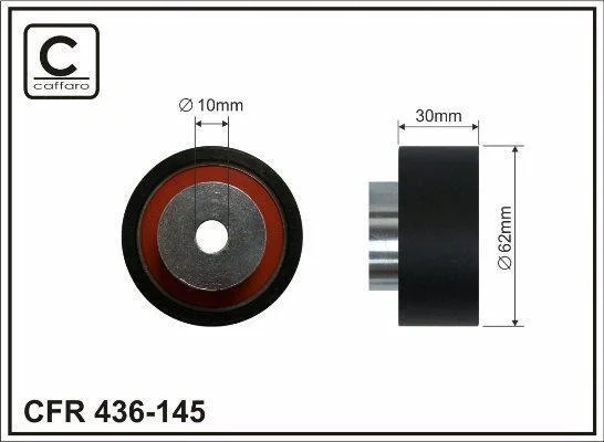 Знято з в-цтва! 62x10x30 Ролик паска приводного Citroen C5,C8,JumperPeugeot 406,607,Boxer 2.0HDi, 2.2HDI/JTD 02.00- CAFFARO 436145 (фото 1)