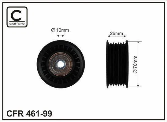 70x10x26 Ролик паска приводного Mitsubishi Pajero 3.0V6 90- CAFFARO 46199 (фото 1)