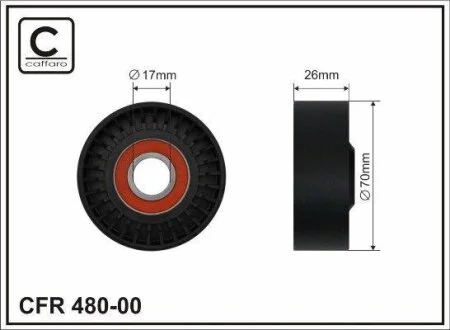 70x17x26 Ролик натяжника паска BMW X5 (E70)/X6 (E71) 3.0D 07- CAFFARO 48000