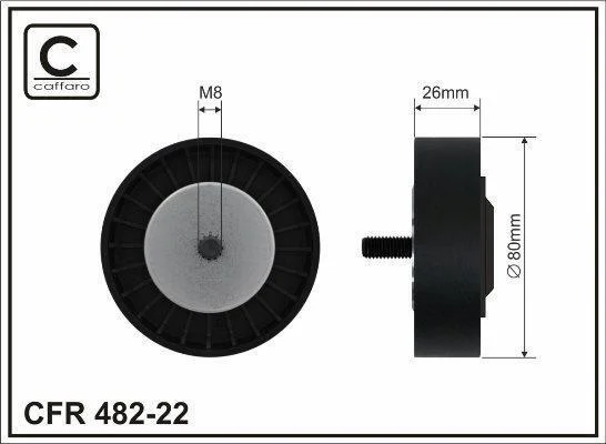 80x8x26 Ролик паска приводного BMW X5/X6 3.0D 07- CAFFARO 48222 (фото 1)
