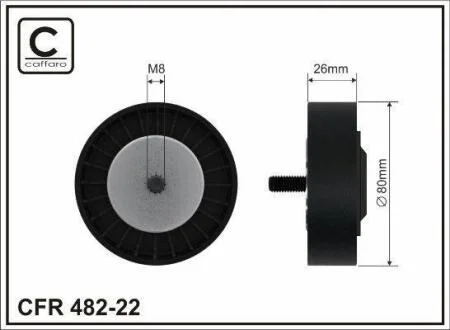 80x8x26 Ролик паска приводного BMW X5/X6 3.0D 07- CAFFARO 48222