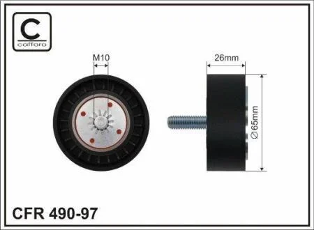 65x10x26 Ролик паска приводного Chevrolet Captiva, Cruze, Lacetti / Opel Antara 2.0 06- CAFFARO 49097