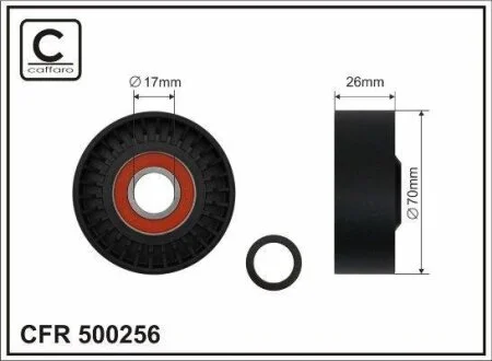 01-00 70x17x26 Ролик паска приводного SsangYoung Actyon Sports/Kyron CAFFARO 500256