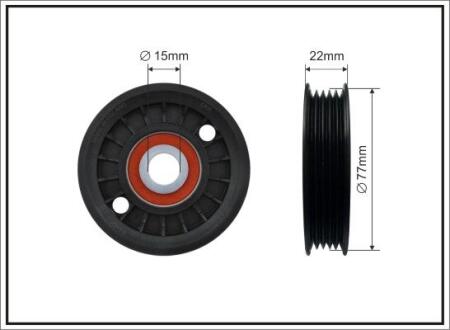 Ролік 77X20.5X15 полiклинового паска VW Passat, CAFFARO 8198