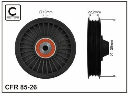 109x10x22,5 Ролик паска приводного Sprinter 208CDI-413CDI VitoW203 CAFFARO 8526