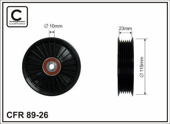 119x10x26 Ролик паска приводного VOLVO C70 I, S40 I, S60 I, S70, S80 I, V40, V70 I, V70 II, XC70 I, XC90 I 1.6-3.0 12.95-12.14 CAFFARO 8926 (фото 1)