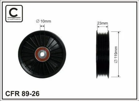 119x10x26 Ролик паска приводного VOLVO C70 I, S40 I, S60 I, S70, S80 I, V40, V70 I, V70 II, XC70 I, XC90 I 1.6-3.0 12.95-12.14 CAFFARO 8926