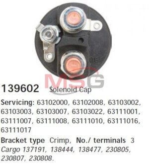 Кришка втягуючого реле HC-CARGO 139602