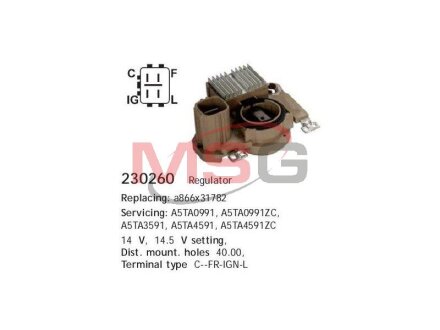 Регулятор напруги генератора HC-CARGO 230260