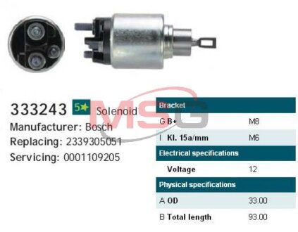 Реле втягуюче стартера HC-CARGO 333243