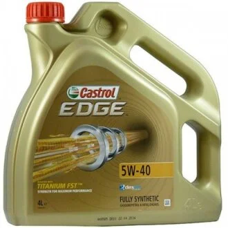 4л EDGE Titanium 5W-40 олива синтетичн. ACEA C3 API SN/CF, GM dexos2, FIAT 9.55535-S2, Ford WSS-M2C917-A, MB 229.31,229.51,226.5, Renault RN 0700 / RN 0710, VW 505 00/ 505 01, BMW LL-01 CASTROL EDGE5404X4