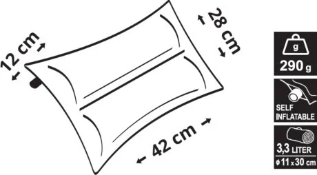 Подушка подвійна самонадувна 42x28x12 см синя CATTARA DO 13319