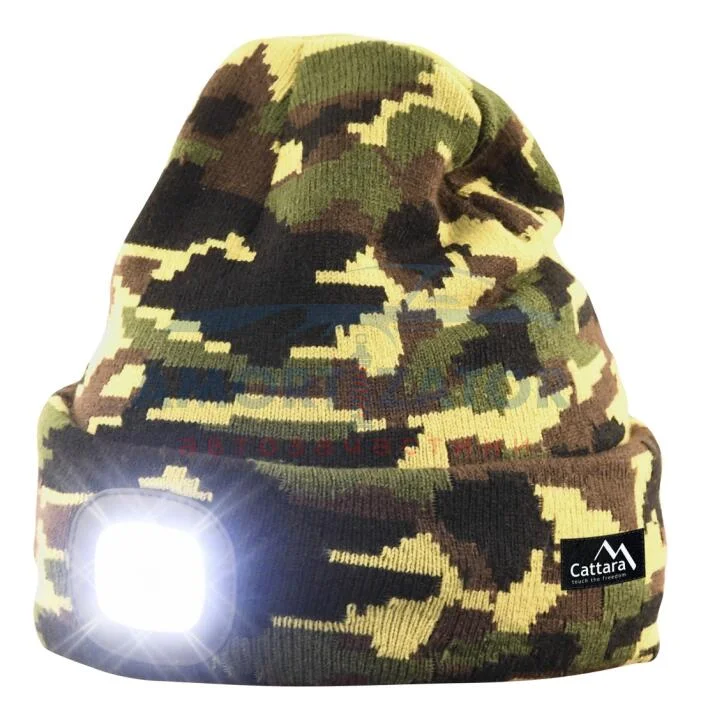 Шапка с LED фонариком и USB-зарядкой ARMY CATTARA DO 14020 (фото 1)
