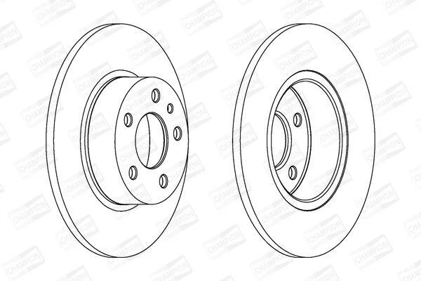 КОМПЛ.2 ШТ/ Гальмівний диск зад. Alfa Romeo 156 97-/Fiat Linea 07- (251*10) CHAMPION 561340CH (фото 1)