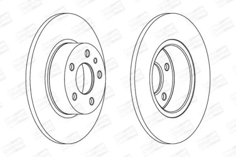 КОМПЛ.2 ШТ/ Гальмівний диск зад. Alfa Romeo 156 97-/Fiat Linea 07- (251*10) CHAMPION 561340CH