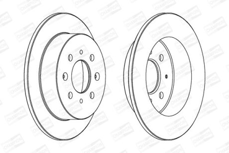 КОМПЛ.2 ШТ/ Гальмівний диск задн. CIVIC VI 95- (239х10) CHAMPION 562016CH
