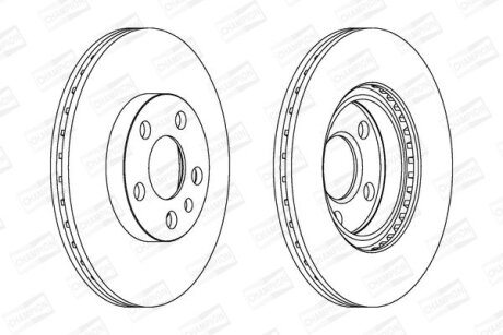 КОМПЛ.2 ШТ/ Гальмівний диск пер. Scudo, Citroen Jumpy 95- (257*20) CHAMPION 562033CH