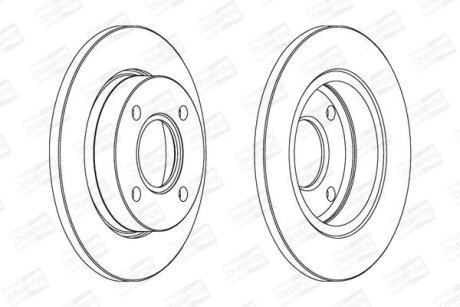 КОМПЛ.2 ШТ/ Гальмівний диск перед. FIESTA 95- (240х12) CHAMPION 562038CH