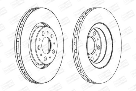 VOLVO диск гальмівний передній S80 2.0I-2.9I 98- CHAMPION 562173CH