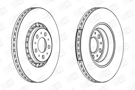 VOLVO диск гальмівний передн. "17" XC90 02- (336*30) CHAMPION 562217CH-1