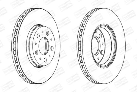 КОМПЛ.2 ШТ/ Гальмівний диск перед. Volvo S60, S80, V70, XC70 98- (286x26) CHAMPION 562244CH