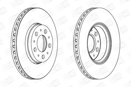 КОМПЛ.2 ШТ/ Гальмівний диск перед. Volvo S60, S80, V70, XC70 98- (286x26) CHAMPION 562244CH