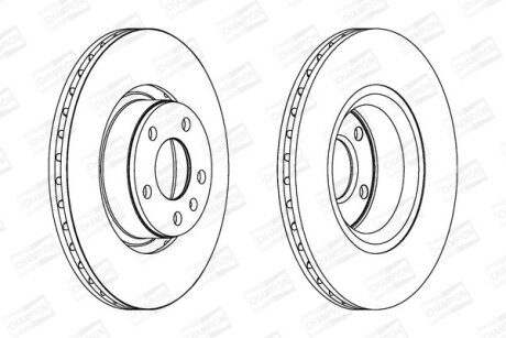 КОМПЛ.2 ШТ/ Гальмівний диск пер. Audi A6 04- (314x25) CHAMPION 562271CH