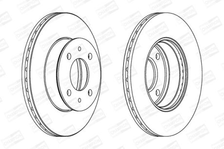 КОМПЛ.2 ШТ/ Гальмівний диск пер. Hyundai Accent II (LC) 00- (241*19) CHAMPION 562273CH