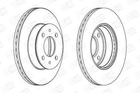 КОМПЛ.2 ШТ/ Гальмівний диск пер. Hyundai Accent II (LC) 00- (241*19) CHAMPION 562273CH